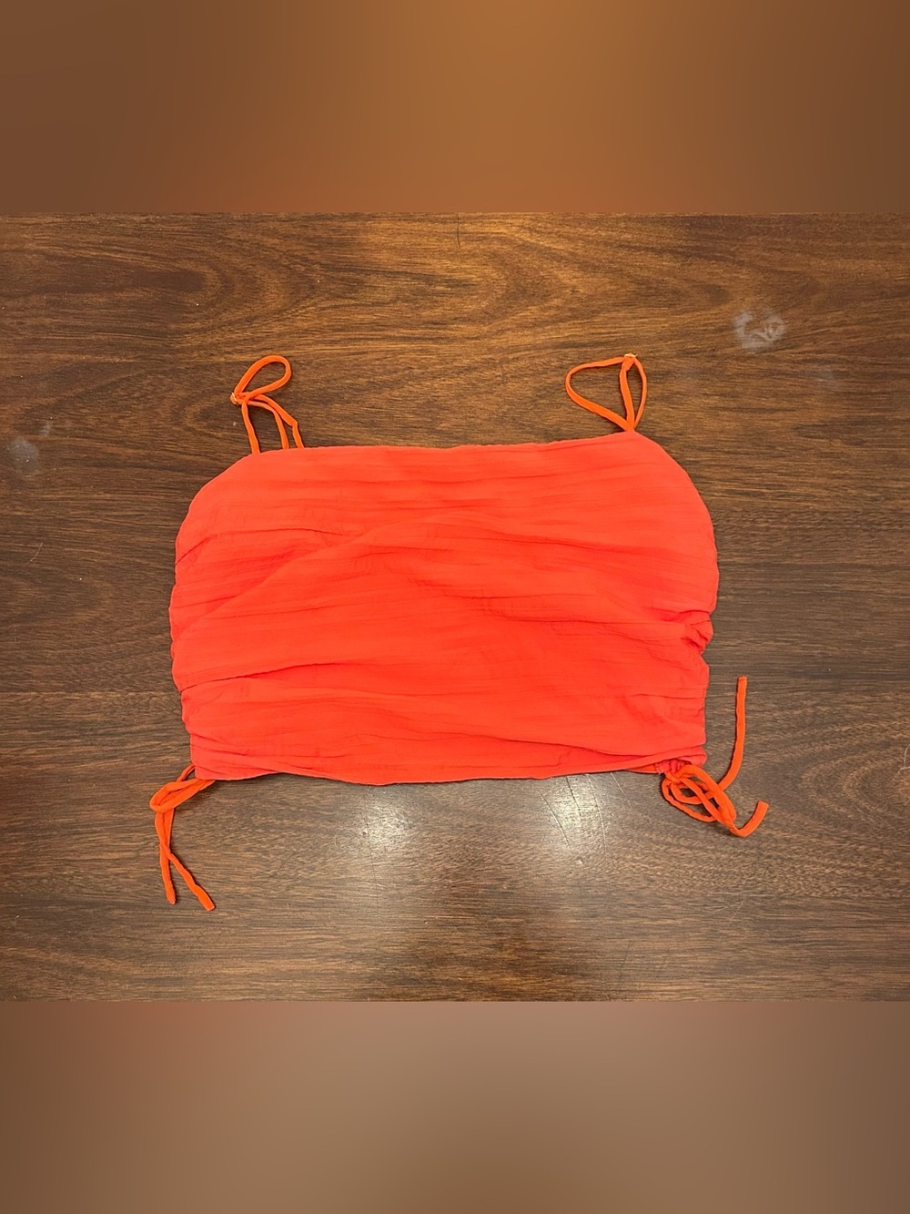 Urban Outfitters Orange Ruched Crop Top